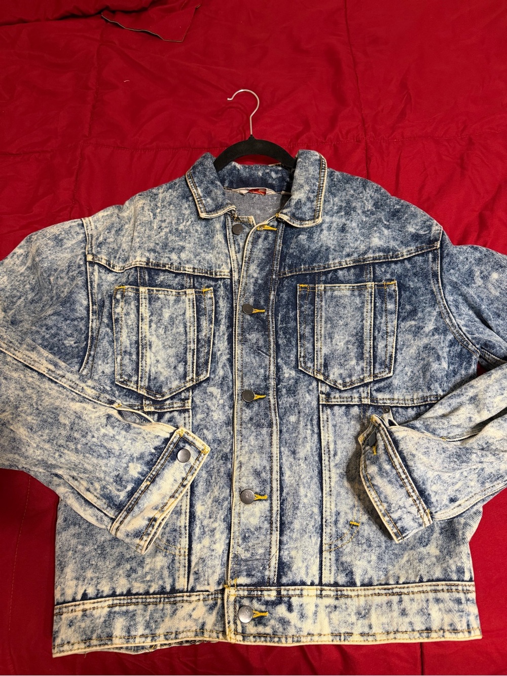 Vintage 80s American Male Made in USA Acid Wash Denim Jacket Size S